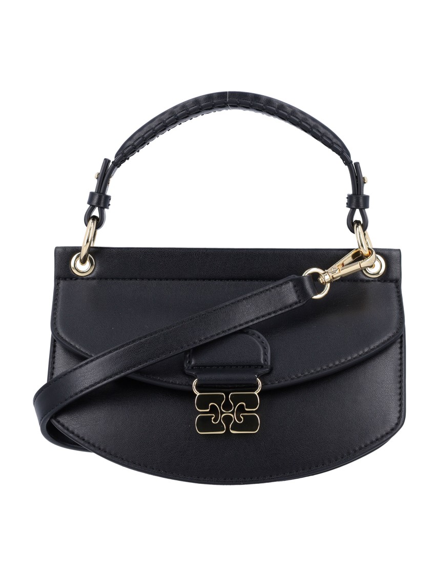 Ganni Mini Top Handle Apo-g Bag In Black