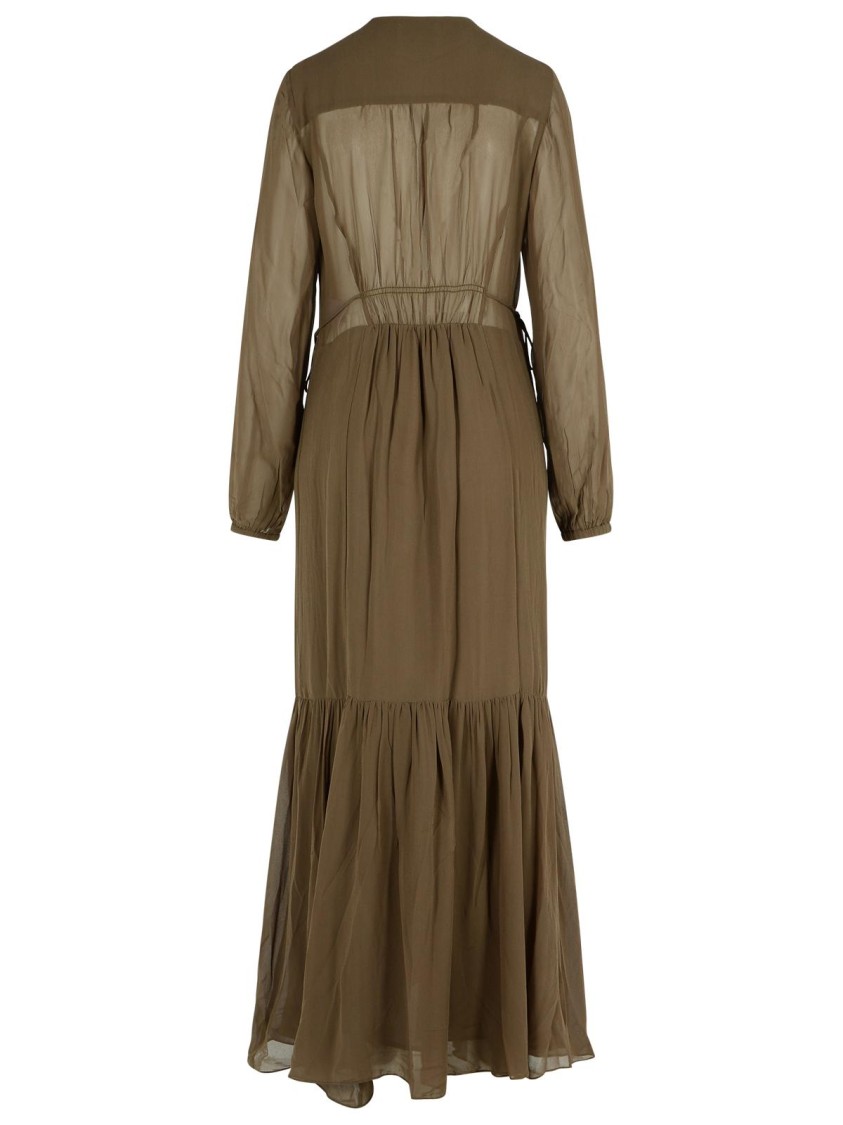 Isabel Marant Étoile Viscose Dress Button Detailing In Green