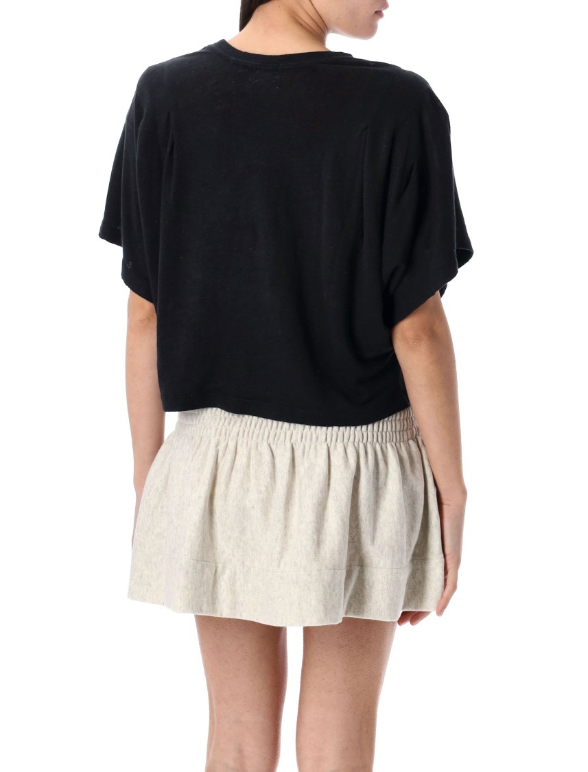 Shop Isabel Marant Étoile Kyanza Relaxed-fit Black Linen Kyanza T-shirt