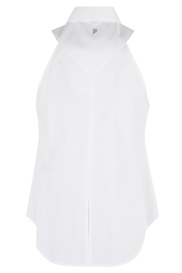 Dondup Sleeveless Cotton Shirt In White