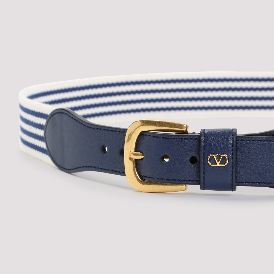 Valentino 35 White And Blue Cord Belt In Grey