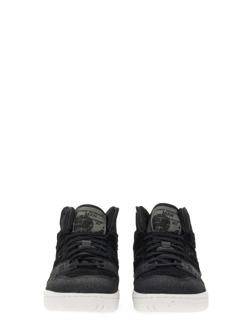 Junya Watanabe High-top Sneakers With Textured Upper And Rubber Sole In Black