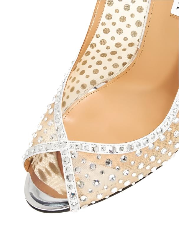 Aquazzura Crystal Lover 105 Embellished Sandals