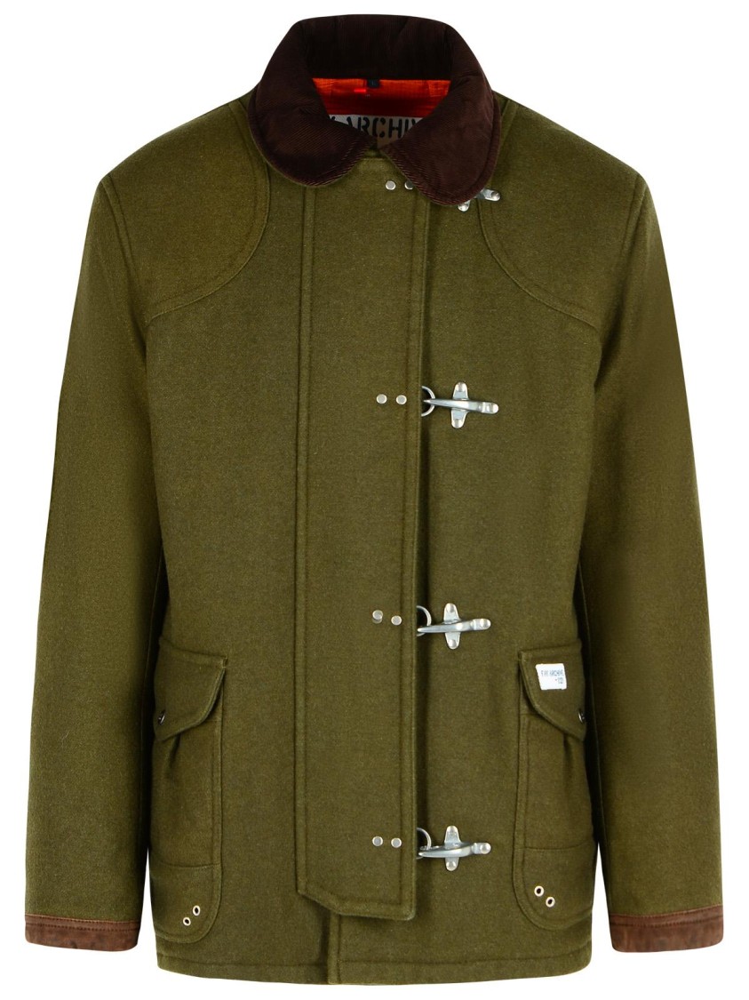 Fay 4ganci Green Wool Blend Jacket In Multi