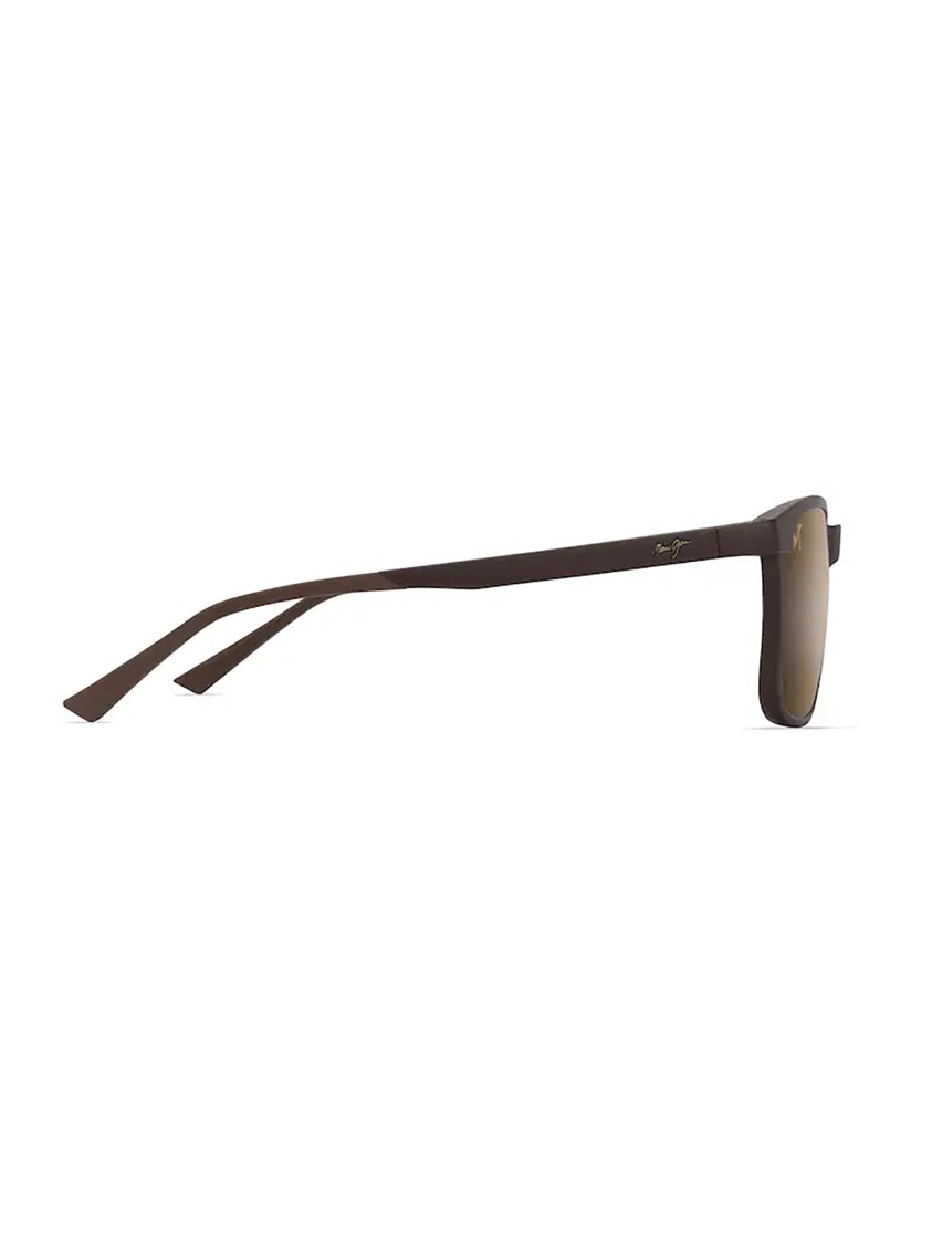 MAUI JIM MAUI JIM HULILI RECTANGULAR MATTE BROWN SUNGLASSES