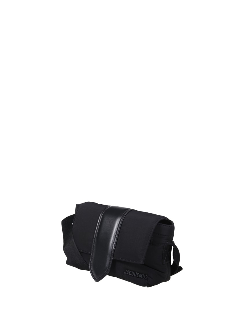 Jacquemus Compact Nylon Messenger Bag With Adjustable Shoulder Strap In Black