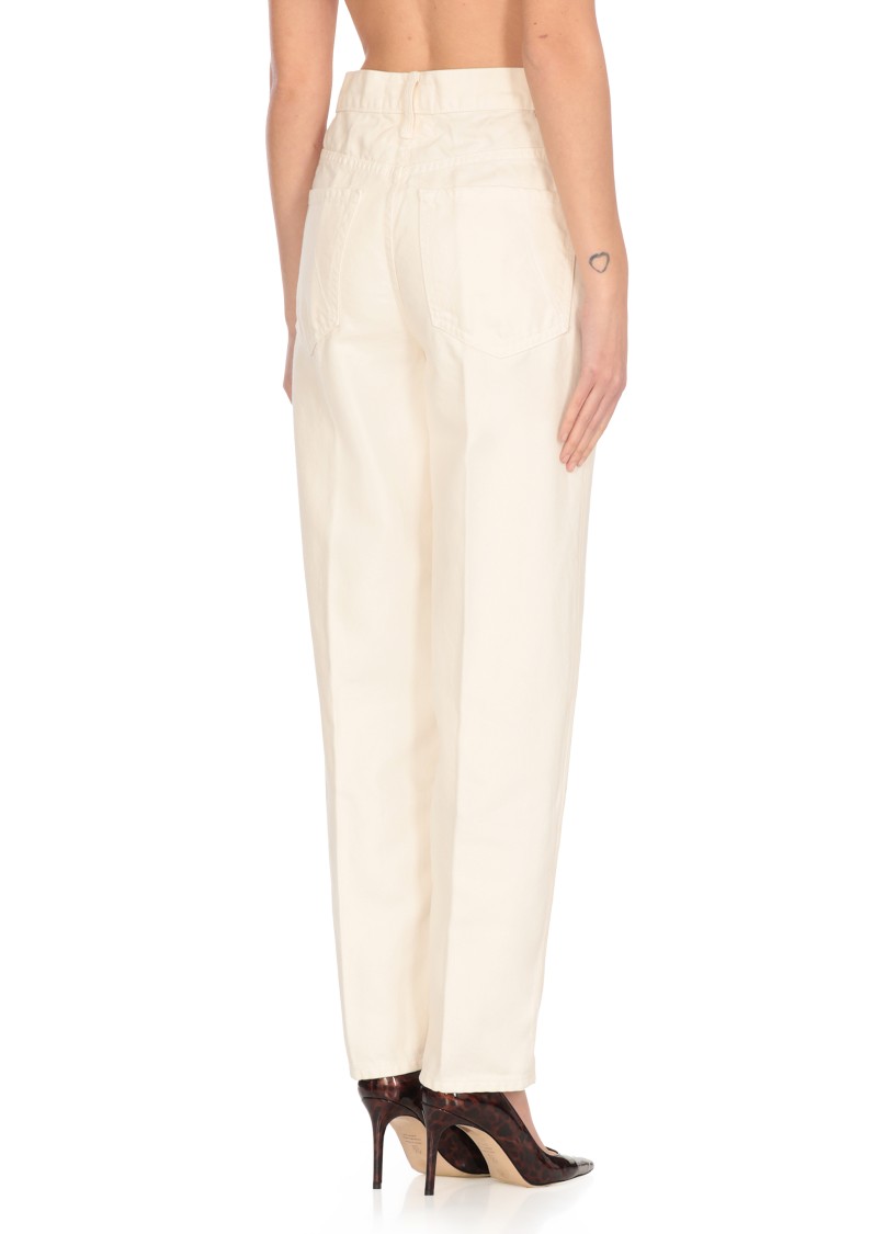 Mother The Peeler Tapered Ankle Jeans In White