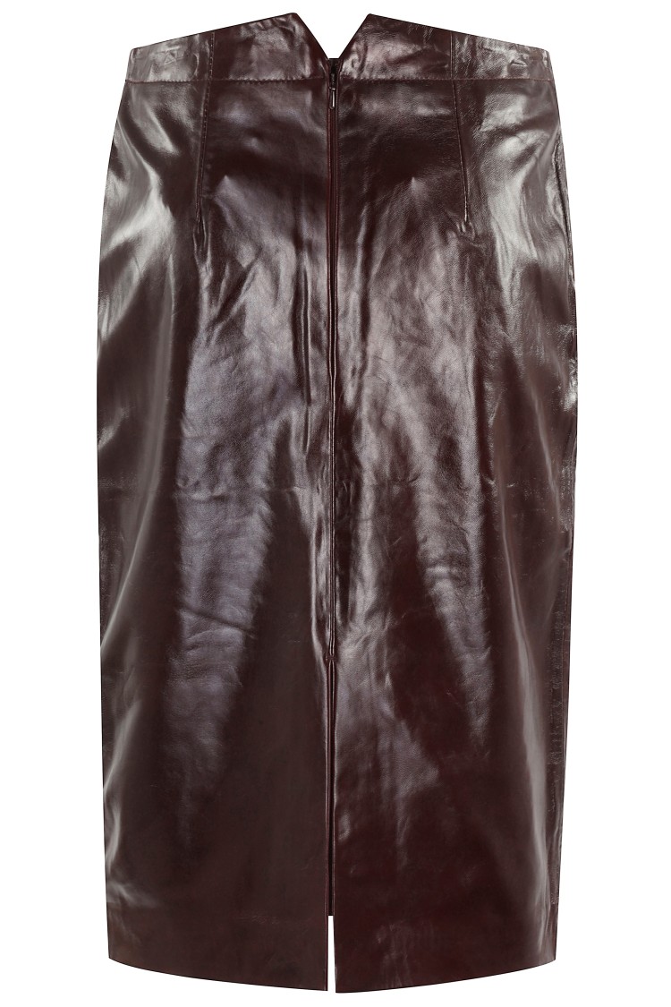 Remain Birger Christensen Remain Midi Leather Skirt In Brown