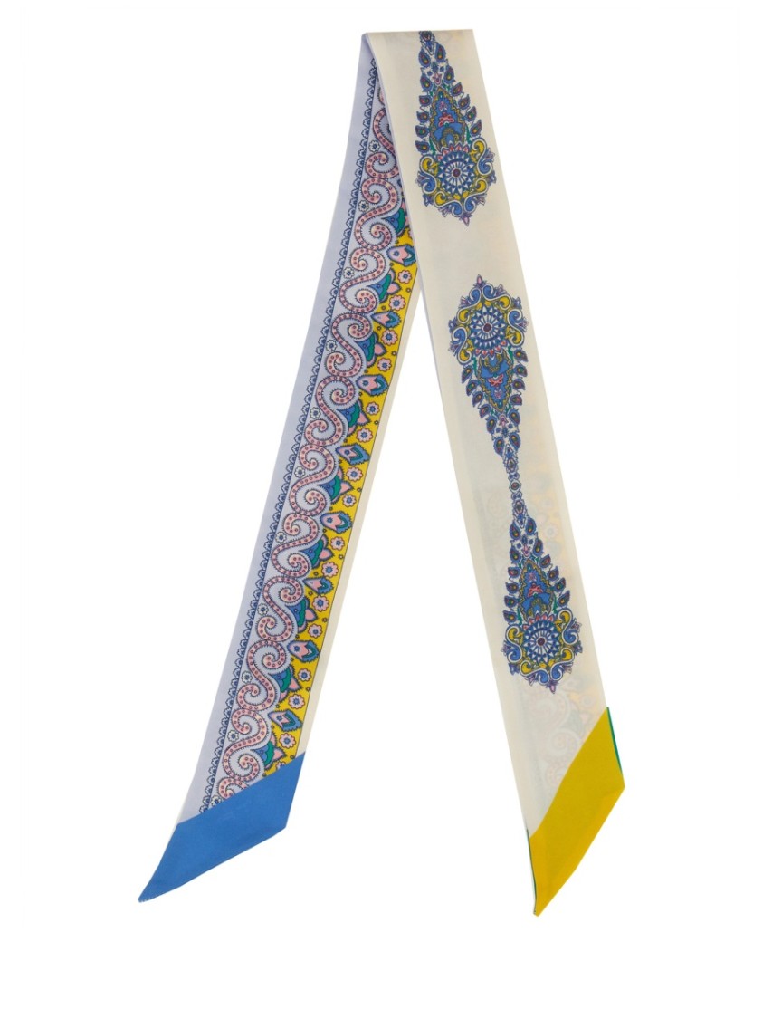 Etro Silk Scarf With Paisley Print In Multicolor