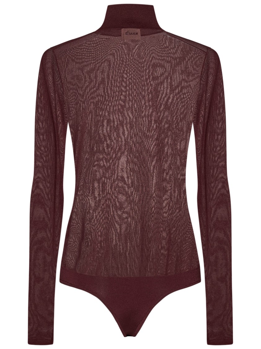 Khaite Tallin Bodysuit In Burgundy
