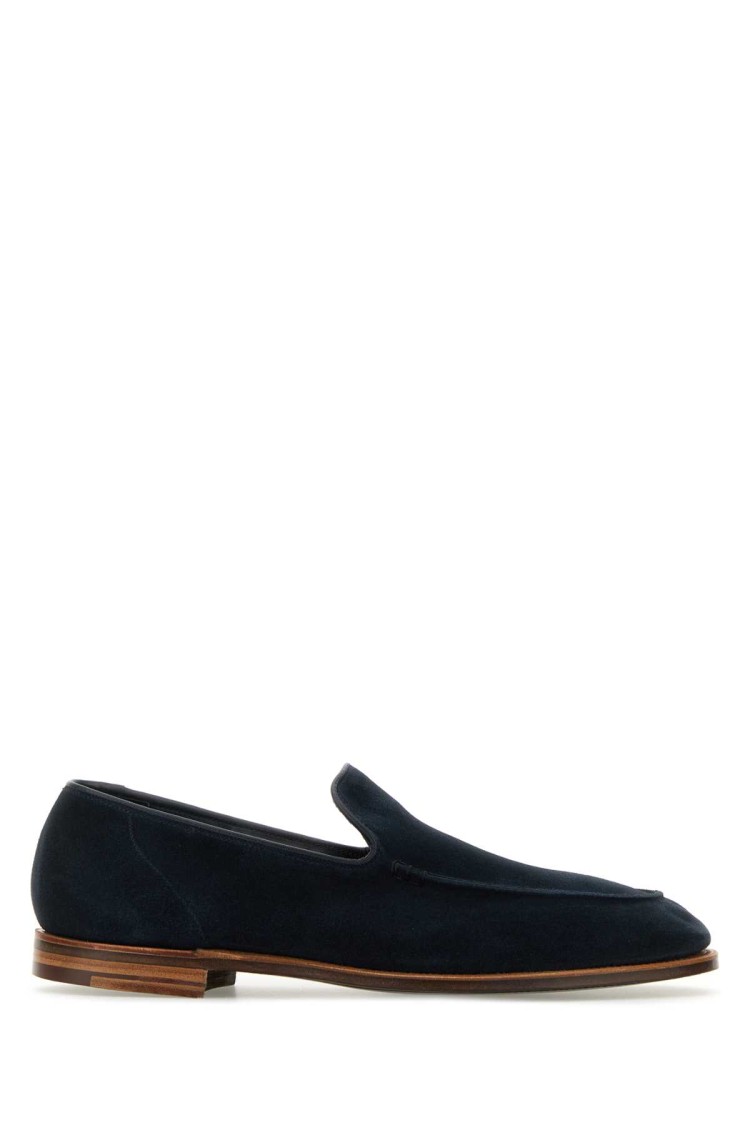 Crockett & Jones Salcombe Loafers Suede Round Toe In Black