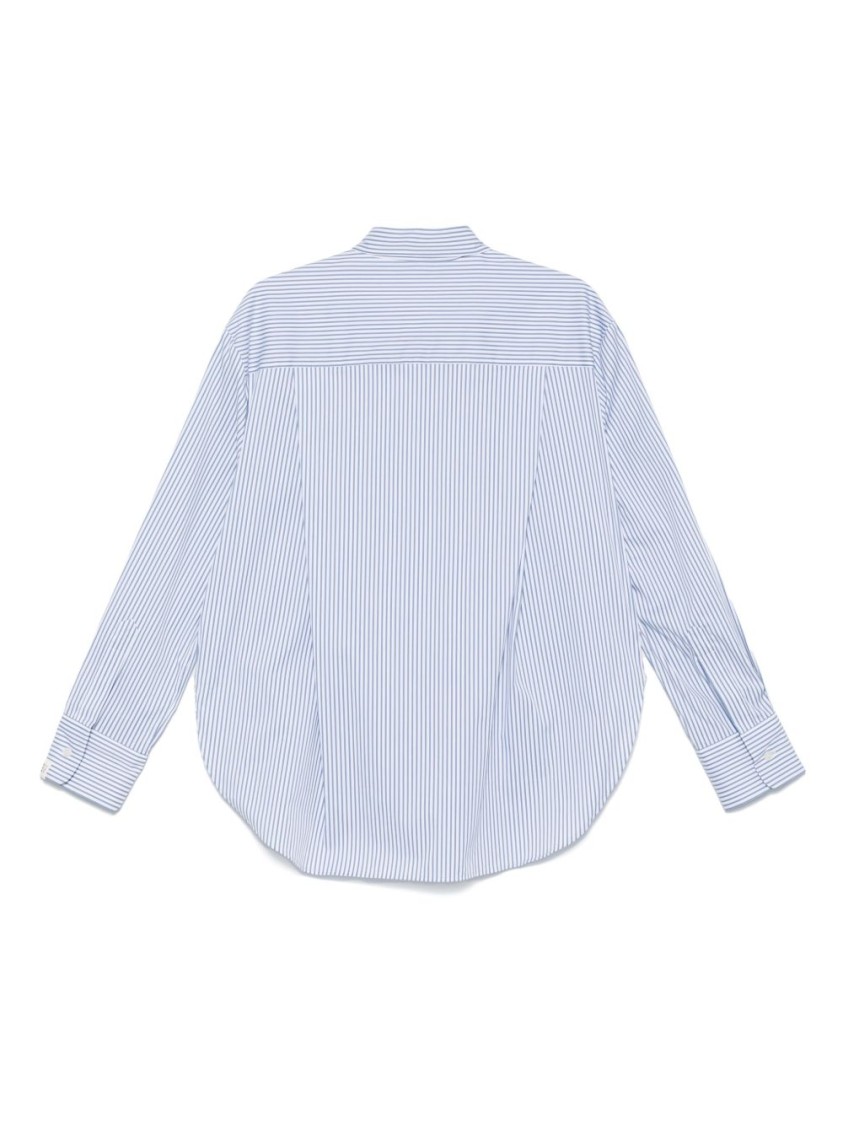 Shop Peuterey Classic White Shirt With Subtle Striped Pattern