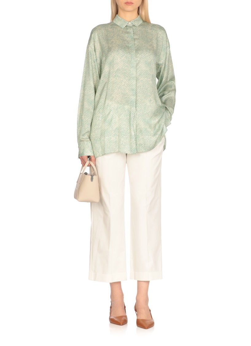 Shop Pt Torino Aqua Green Viscose Shirt