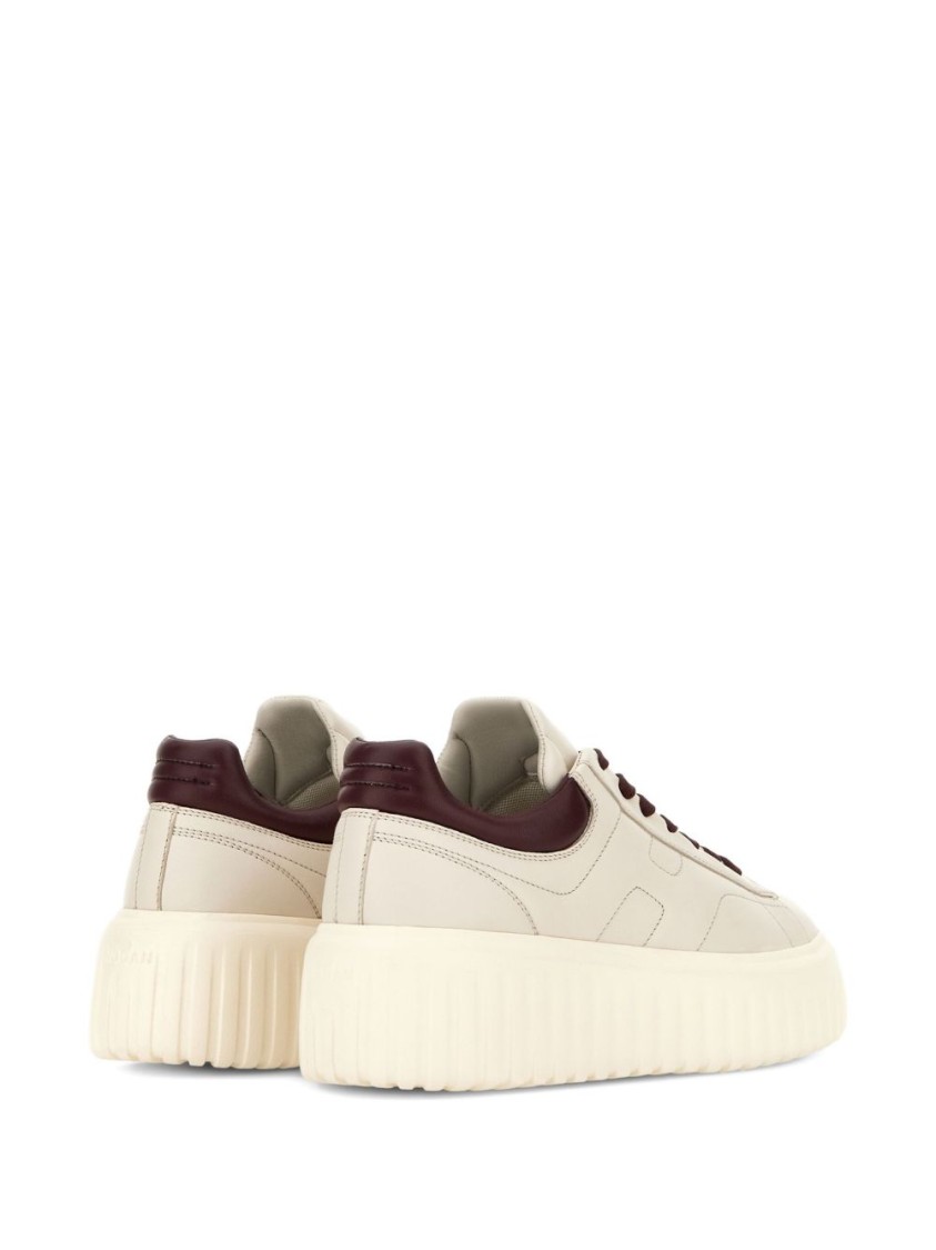Hogan Platform Sneakers With Round Toe In Neutral