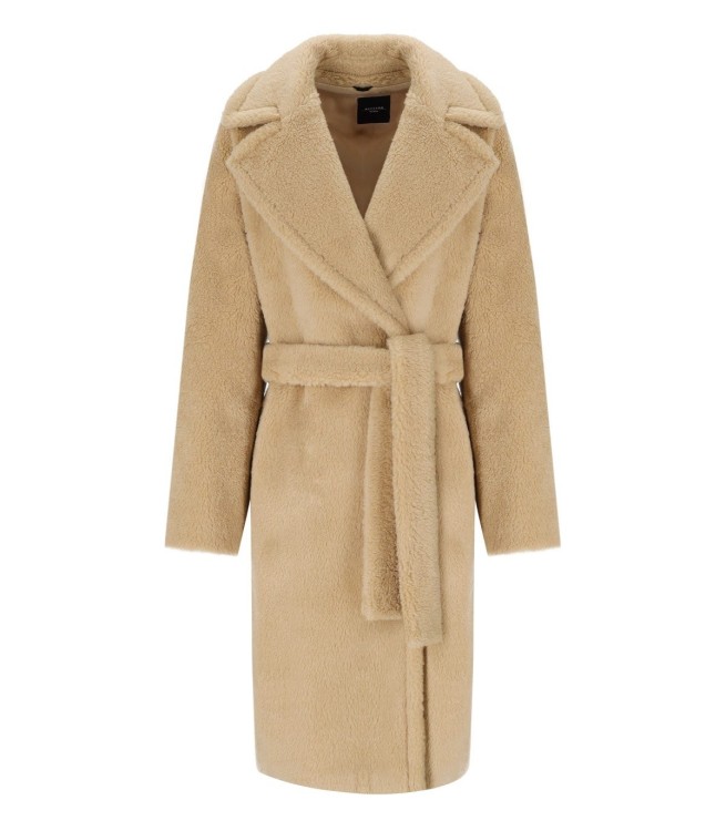 コート Weekend Max Mara Beige teddy fabric Emmy coat Max Mara Emmy Beige Belted Teddy Coat | THE LIST