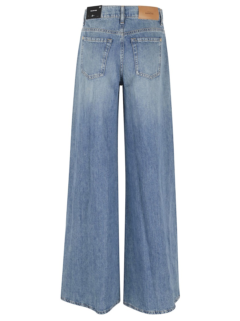 7 For All Mankind Wide-leg Light Wash Denim Jeans In Blue