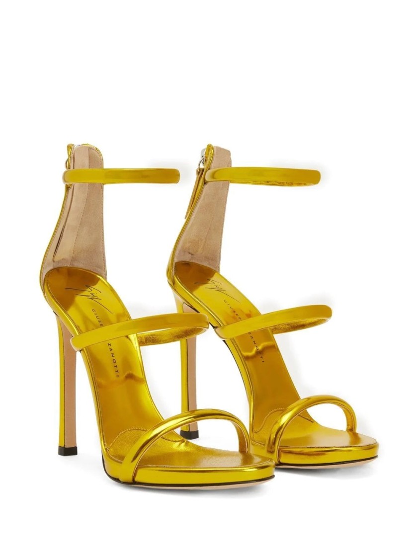 Giuseppe Zanotti Metallic-effect High-heeled Sandals In Gold