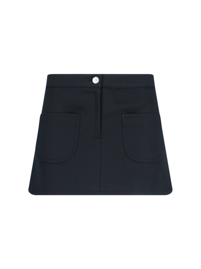 COURRÈGES COURRÈGES "2-POCKET" MINI SKIRT – BLACK