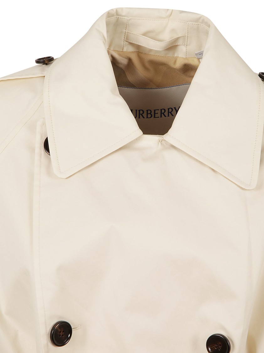 Burberry Double-breasted Cotton Trench Coat In White