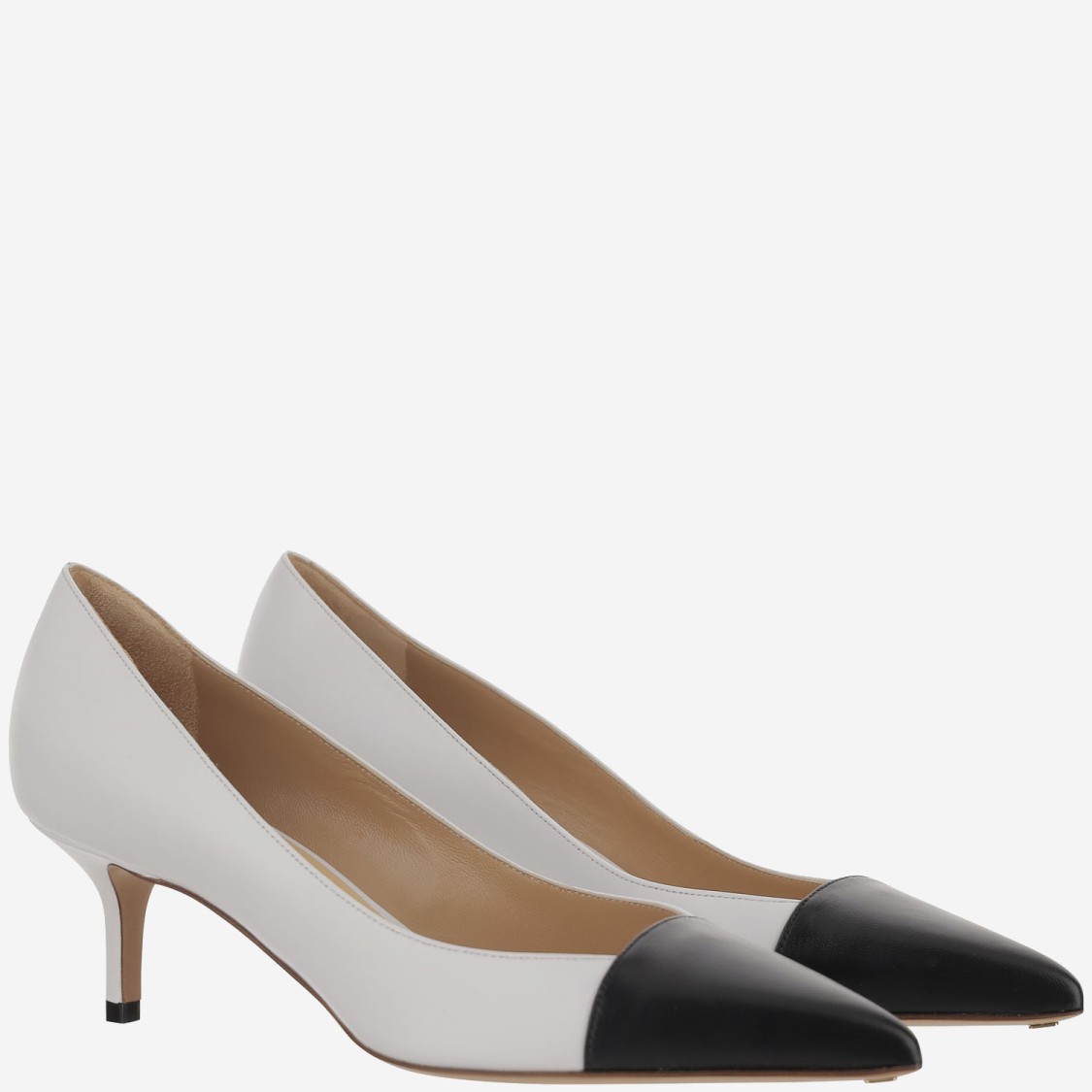 Francesco Russo Two-tone Leather Pumps In White
