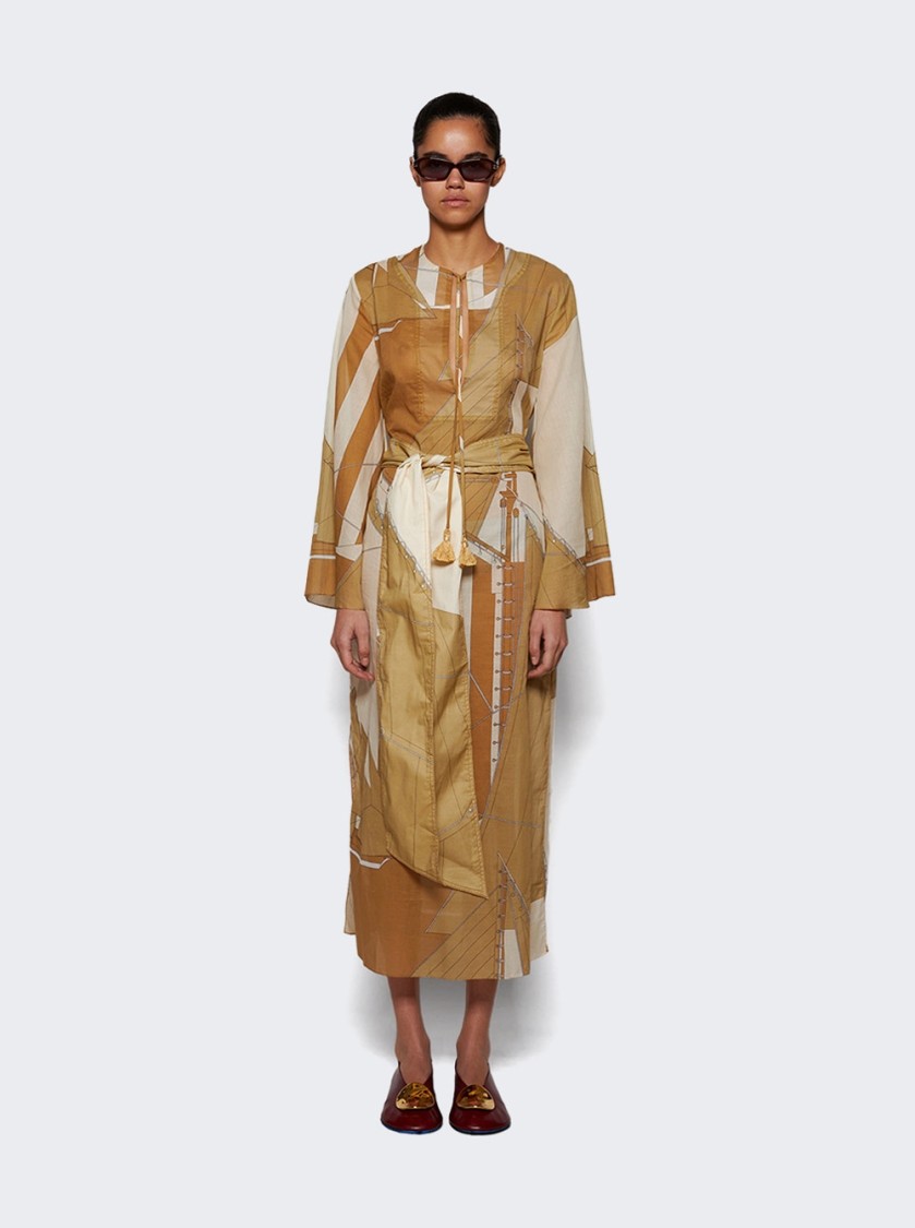 Shop Johanna Ortiz Aqua Cruiser Tunic Dress Sand And Ecru In Neutrals