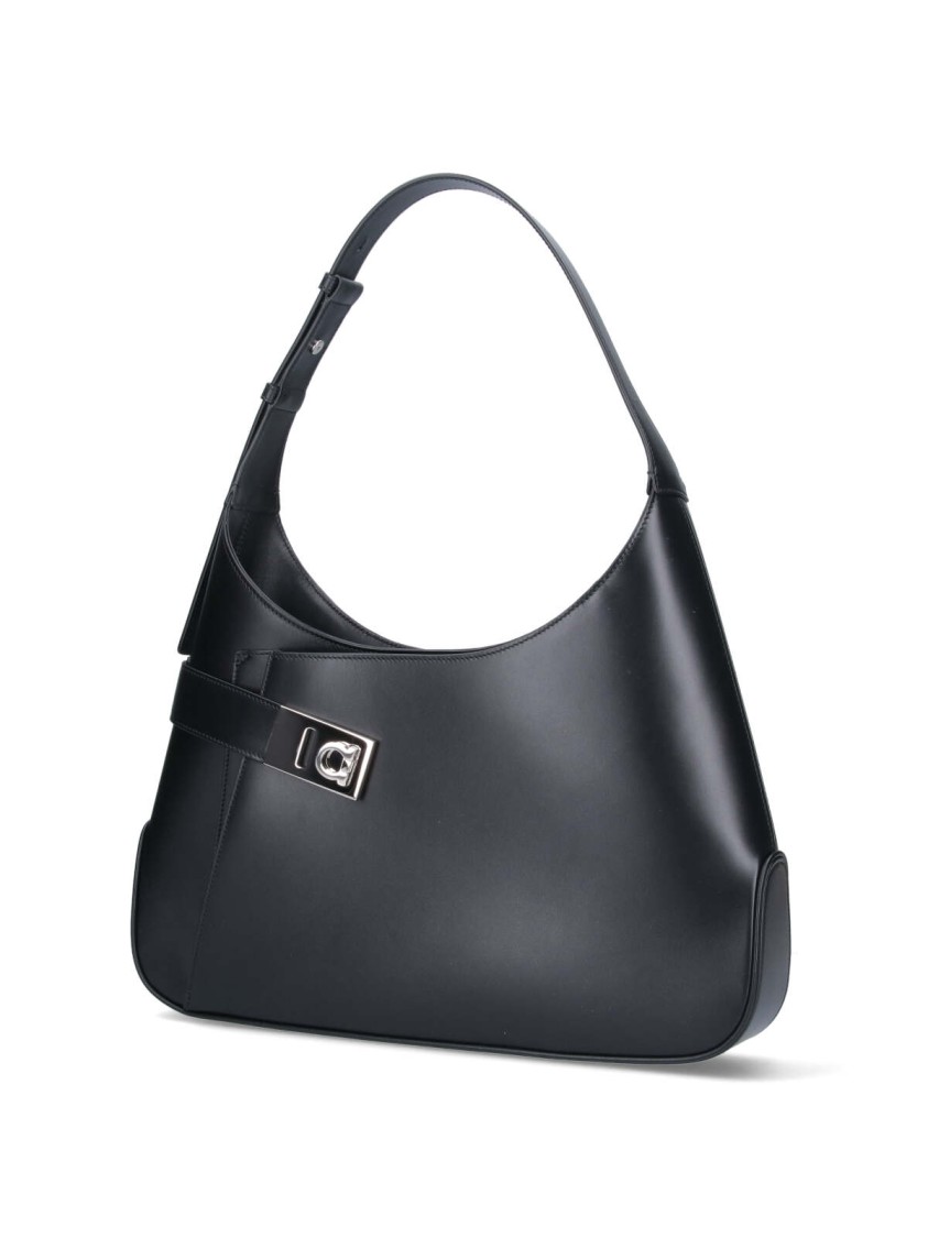 FERRAGAMO FERRAGAMO "HOBO L" SHOULDER BAG – BLACK