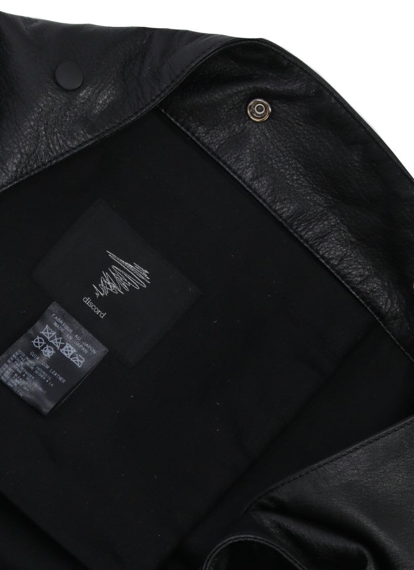 Discord X Yohji Yamamoto Black Leather Shoulder Bag In Black