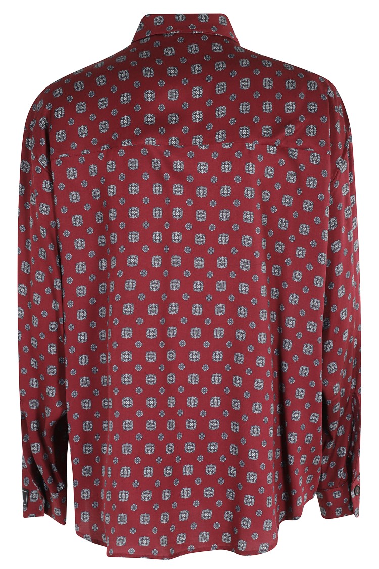 Erika Cavallini Patterned Button-down Shirt In Pink