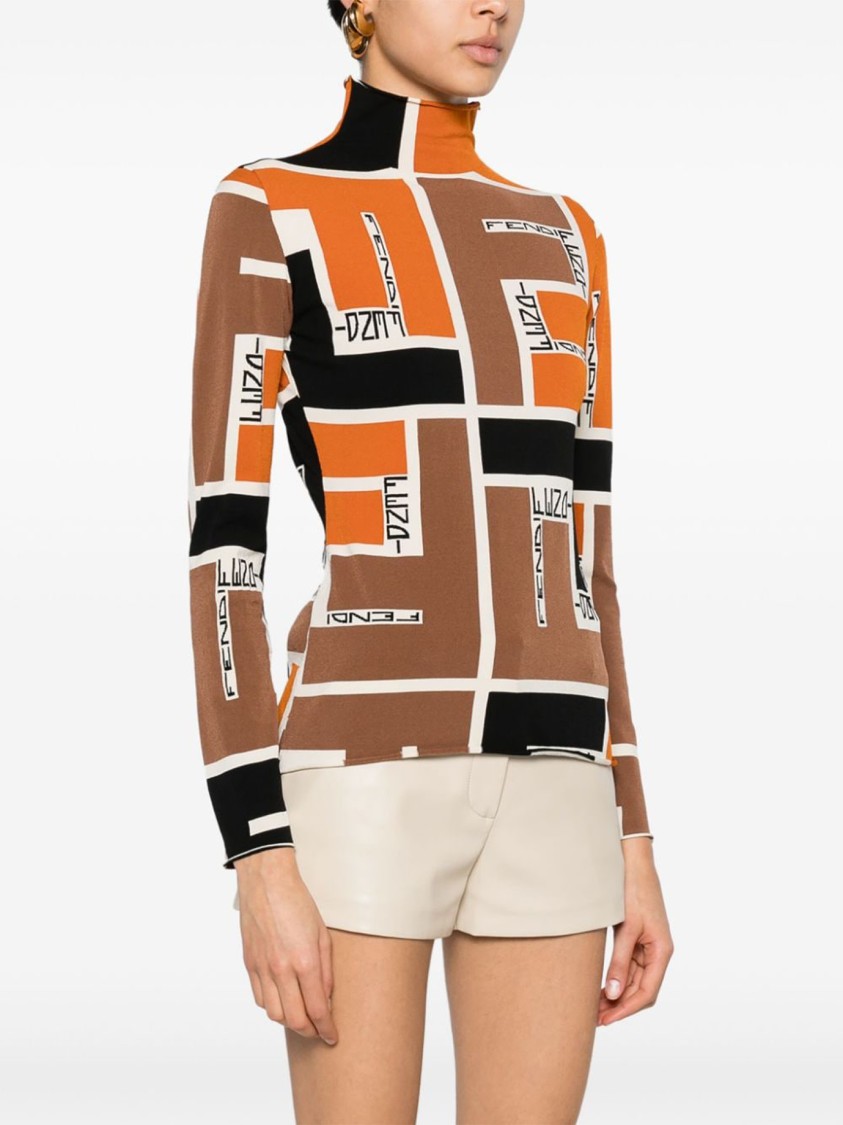 Fendi Lightweight Long-sleeved Knit Top For In Multi