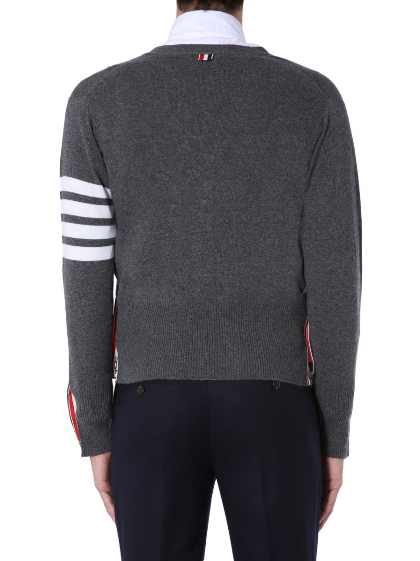 Thom Browne 4-bar Cardigan In Gray