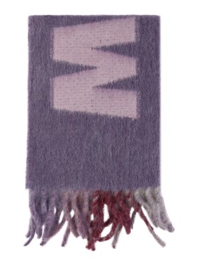 スカーフ Marni Scarf logo Purple Marni Logo-Appliqué Scarf - Purple | Editorialist