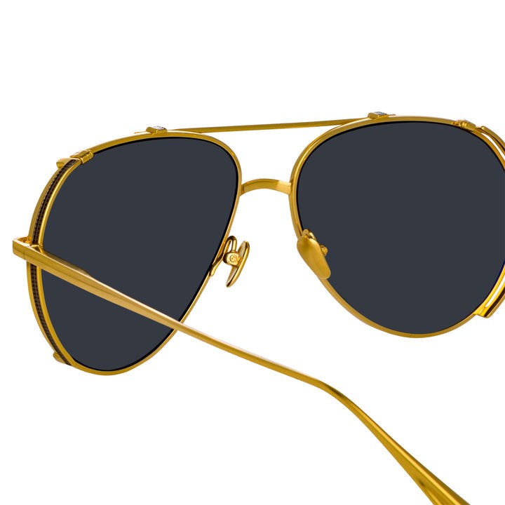 Shop Linda Farrow Newman Aviator Sunglasses In Y