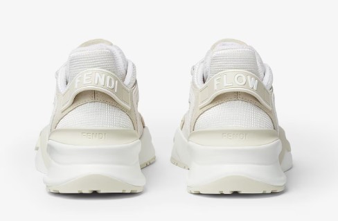 Fendi Textured And Smooth Neutral Sneakers