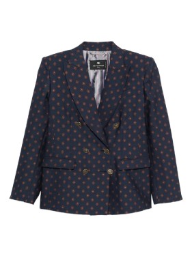 Etro Pegaso' Single-Breasted Blazer in Blue | THE LIST