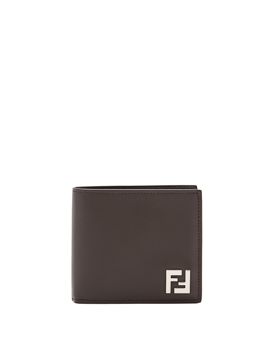 Shop Fendi Brown Ff Jacquard Billfold Wallet With Metal Logo