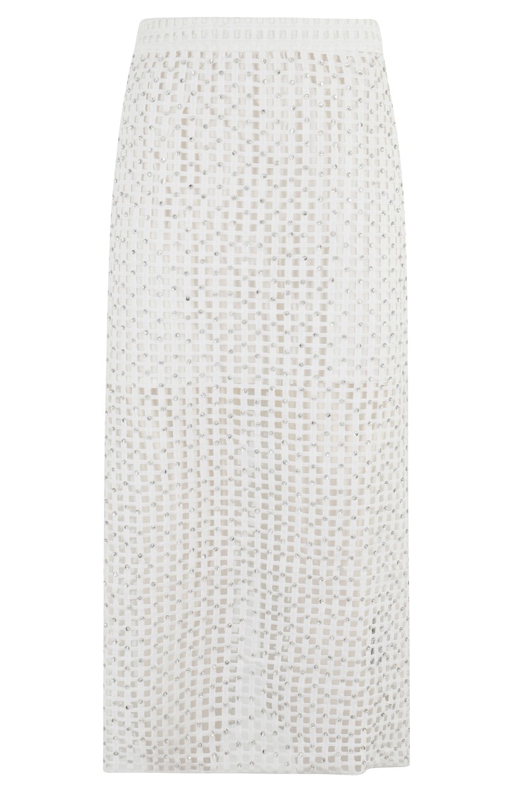Essentiel Antwerp Handkerchief Mesh Skirt With All-over Sequins