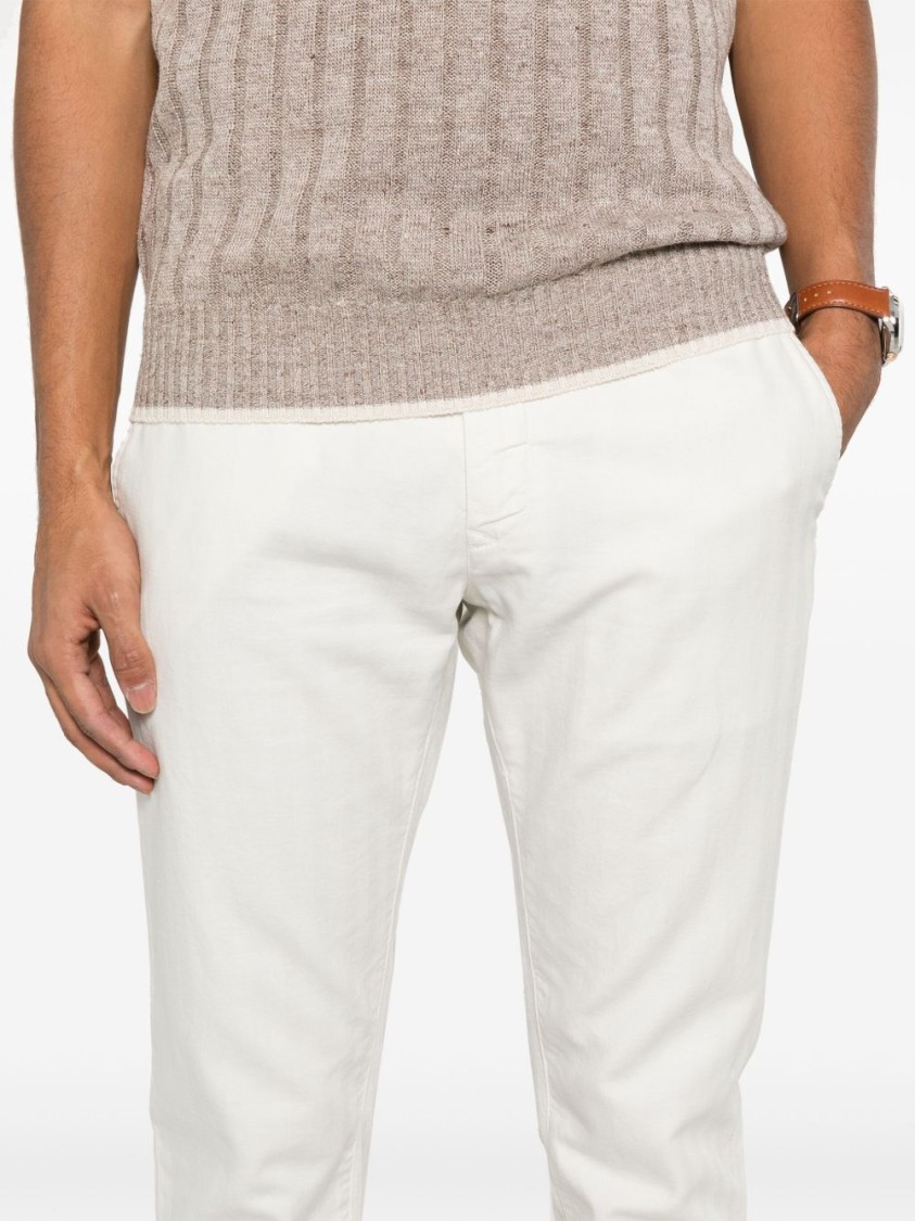 Jacob Cohen White Jeans With Concealed Fly And Versatile Pockets In White