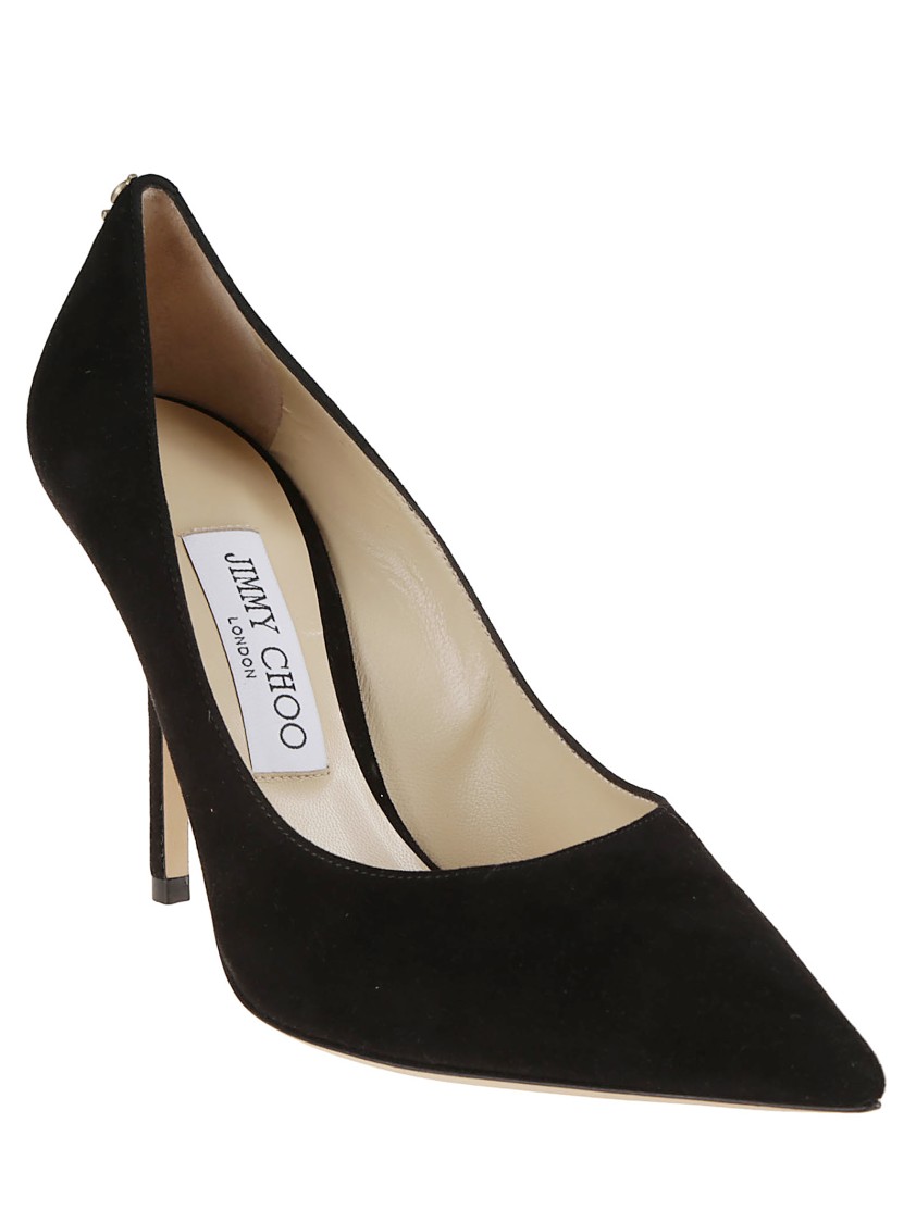 Jimmy Choo Romy 85 Spitze Pumps Aus Schwarzem Leder Mit Eidechsen-print