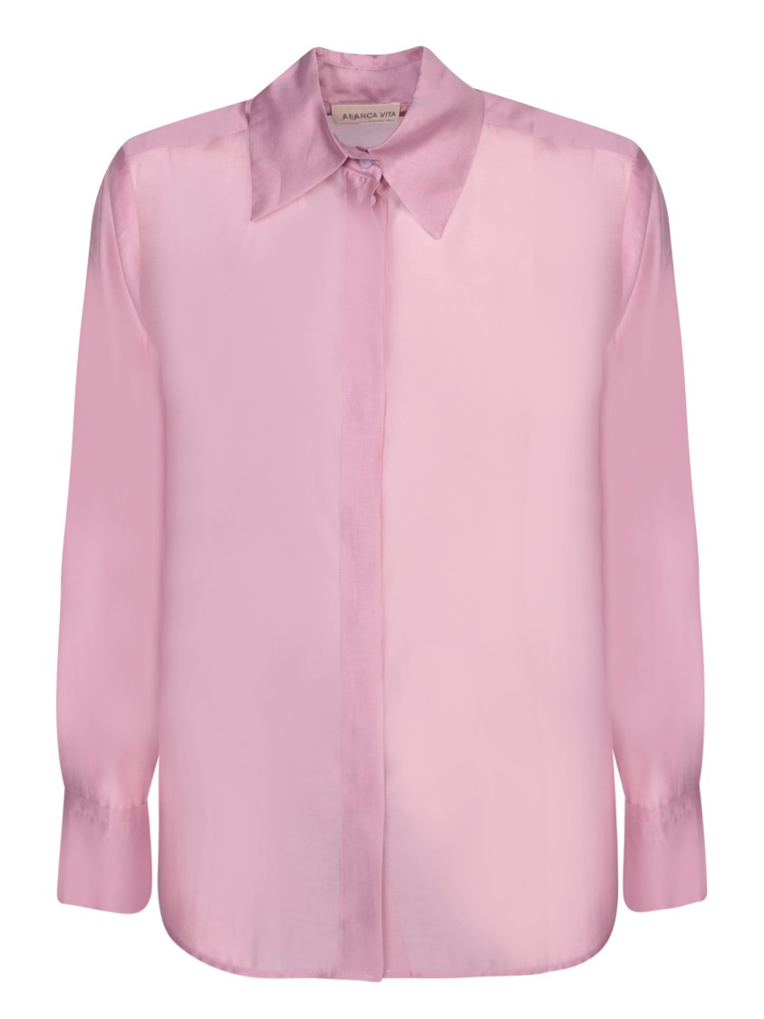 Blanca Vita Lightweight Lyocell Muslin Shirt In Pink