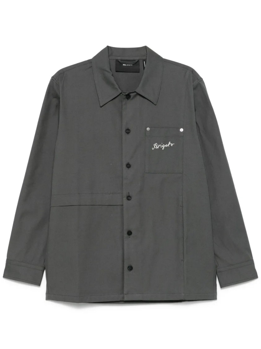 Axel Arigato Rowe Canvas Overshirt In Gray