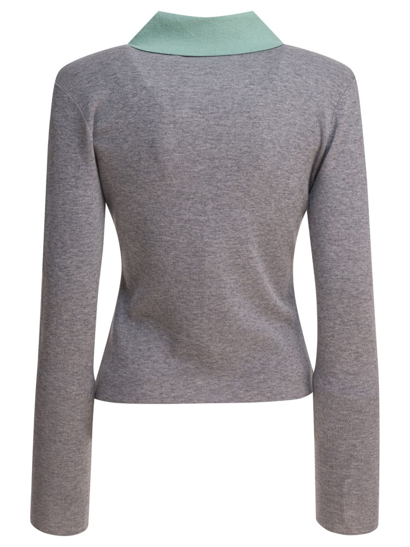 Self-portrait Buttoned Wool Cardigan In Gray