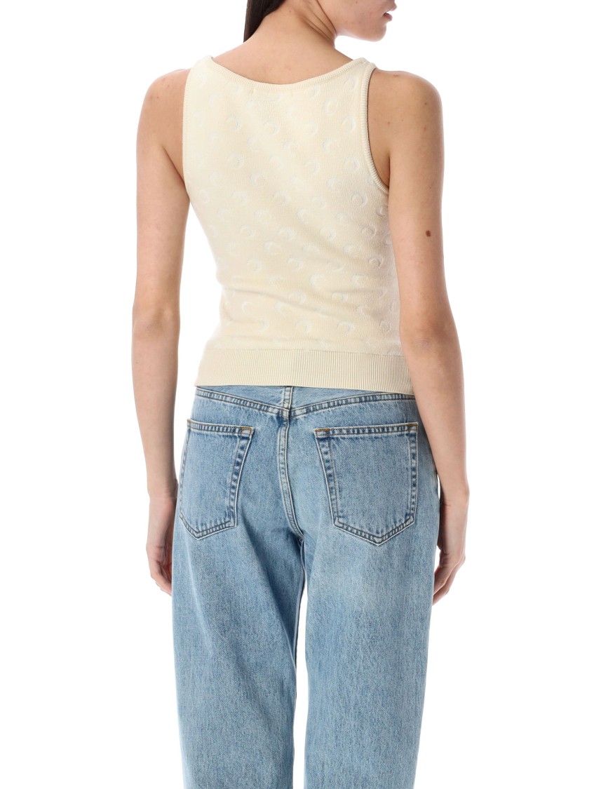 Marine Serre Moon Jacquard Knit Strap Top