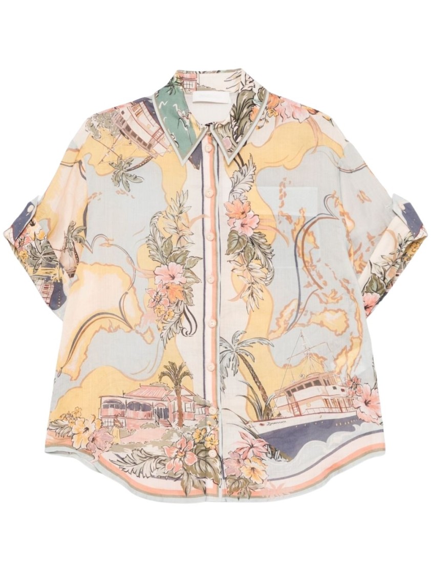 Shop Zimmermann Multicolored Floral Print Ramia Shirt
