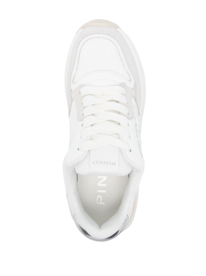 Shop Pinko White And Light Grey Sneakers