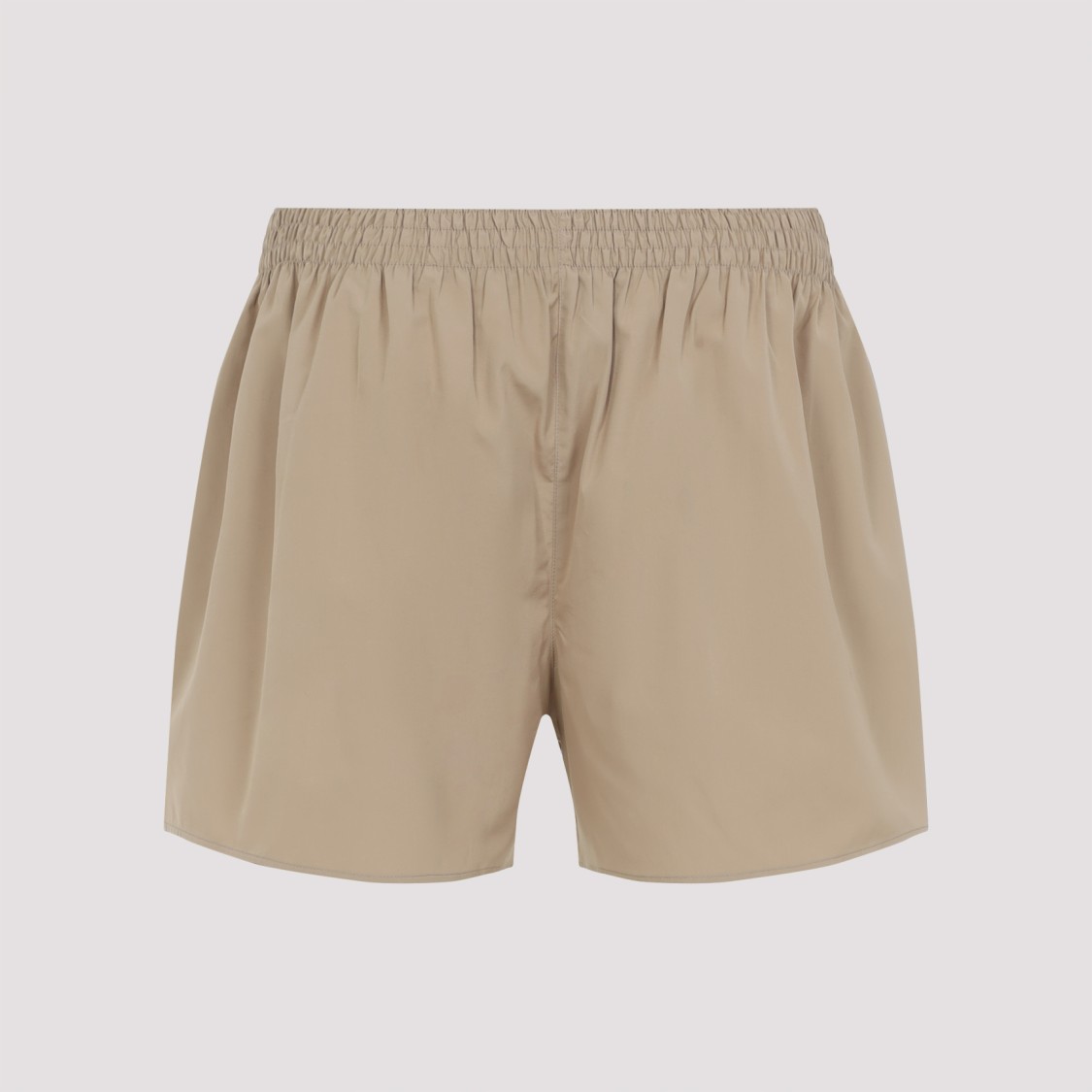 Miu Miu Khaki Cotton Shorts With Embroidered Logo In Metallic