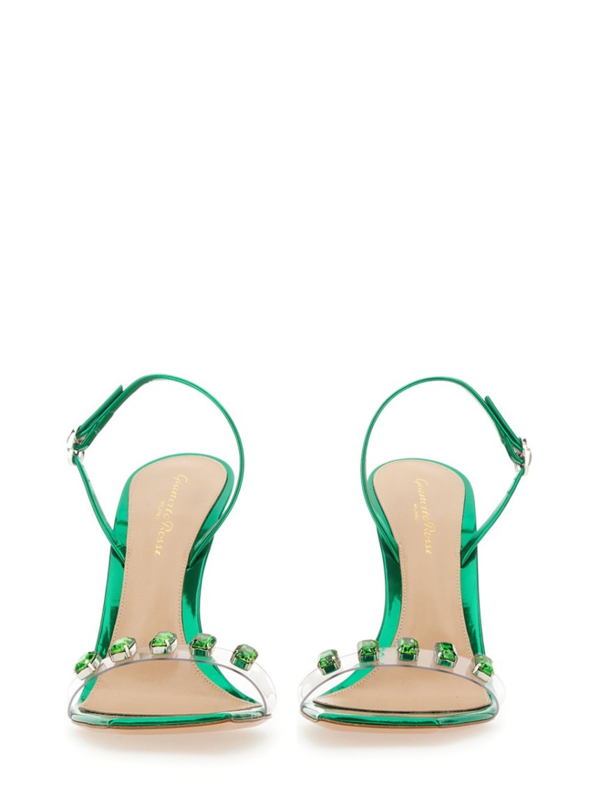Gianvito Rossi Ribbon Candy Crystal-embellished Pvc Sandals In Green