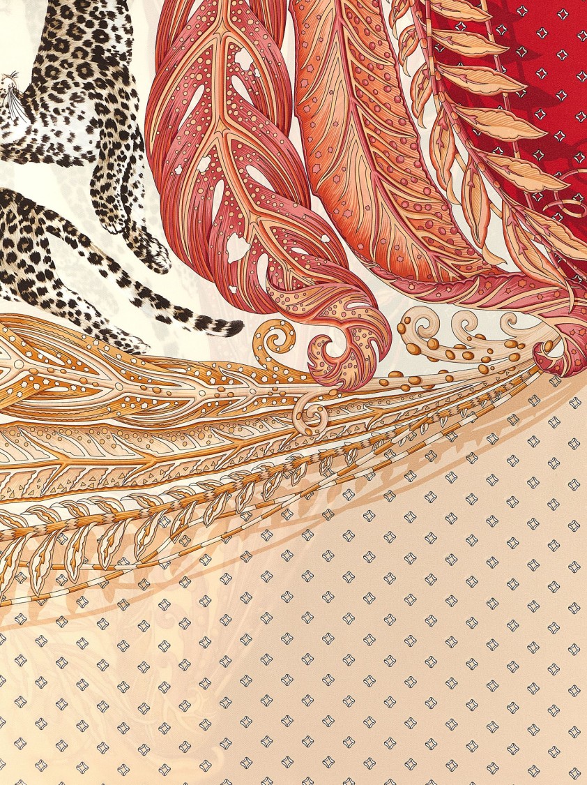 Ferragamo Madras Print Scarf In Brown