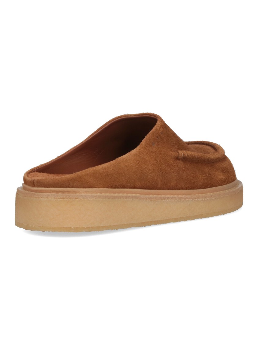 Marni Brown Suede Sabot Slip-on Loafers In Brown