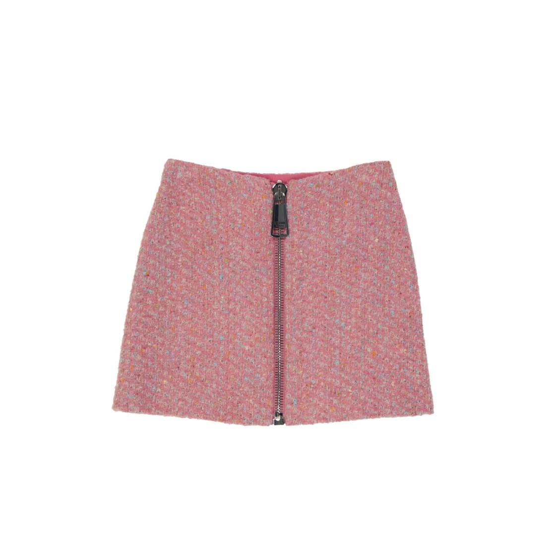 Moschino Textured Wool Mini Skirt In Pink