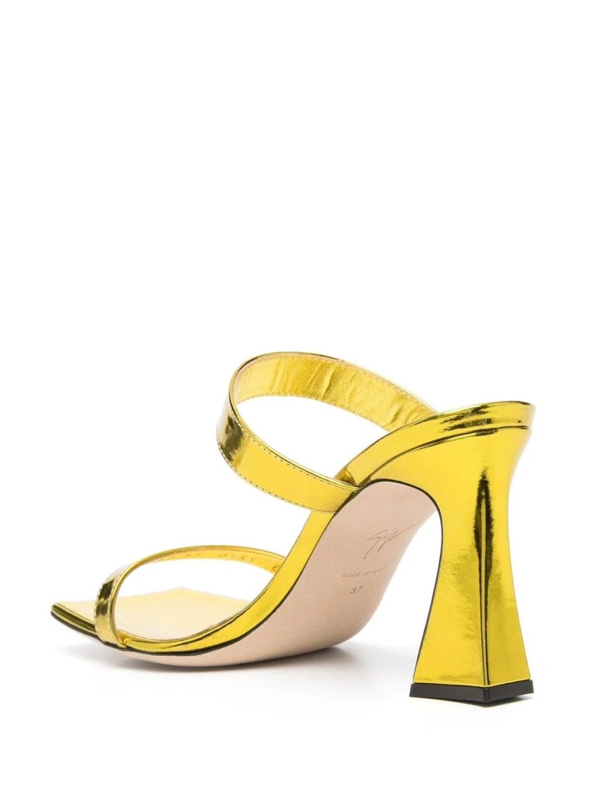 Giuseppe Zanotti 90mm Square-toe Mules In Gold